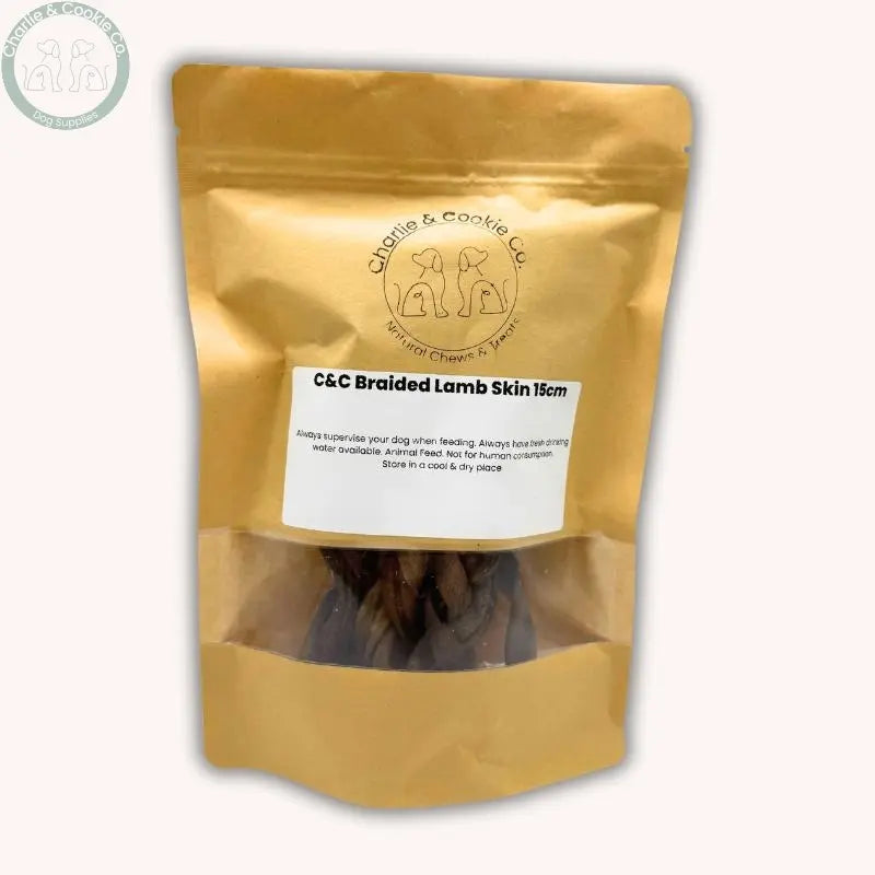 C&C Braided Lamb Skin 15cm | Hypoallergenic, High Protein Chew for Dogs Charlie & Cookie Co.