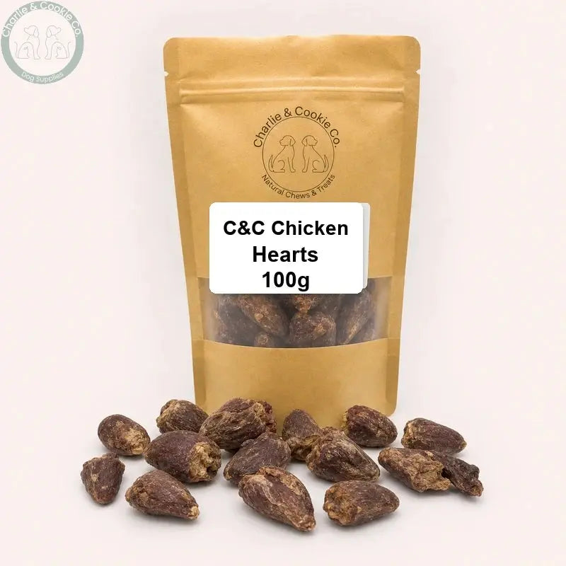 C&C Chicken Hearts natural chicken dog treats 100g