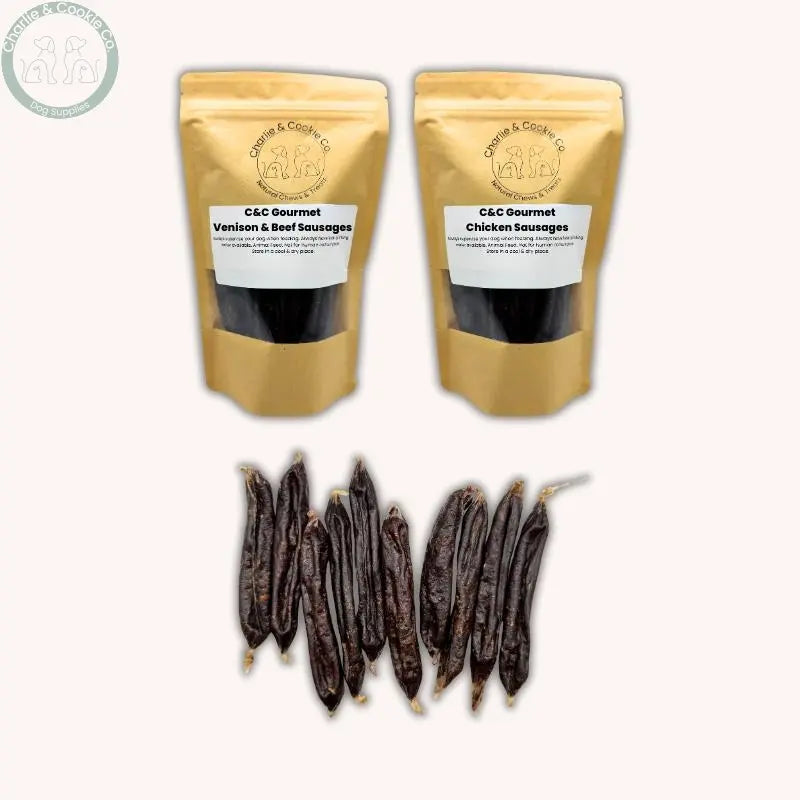 C&C Gourmet Sausages | Protein-Rich Training & Reward Treats Charlie & Cookie Co.