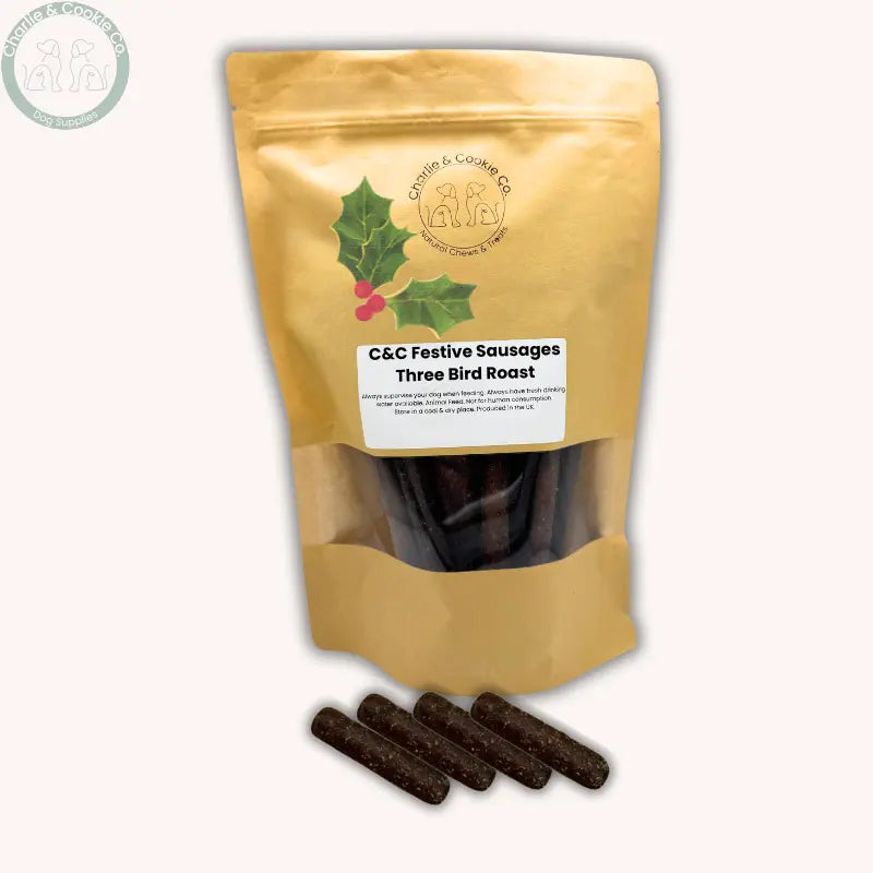 C&C Small Festive Sausages | Natural Grain-Free Christmas Dog Treats Charlie & Cookie Co.