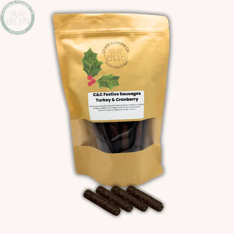 C&C Small Festive Sausages | Natural Grain-Free Christmas Dog Treats Charlie & Cookie Co.