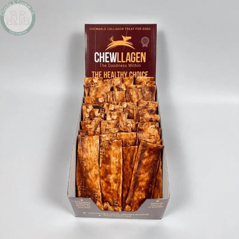 Chewllagen Chip 2″x6″ (Beef or Chicken) - Collagen-Rich, Digestive Support Dog Treat - Charlie & Cookie Co.