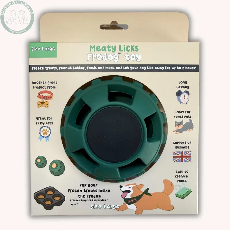 Frodog by Meaty Licks freezer treat toy for dogs, Small, Large, tray or bundle