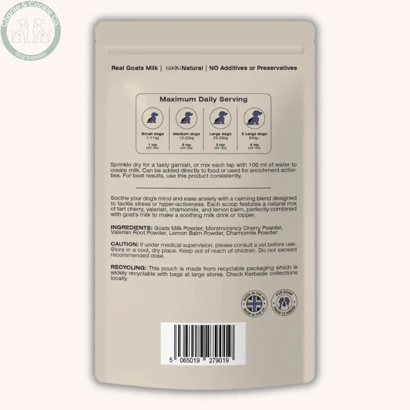 Hackney Dog House Calming Goat’s Milk 150g | Natural Sleep Aid & Stress Support for Dogs Hackney Dog House