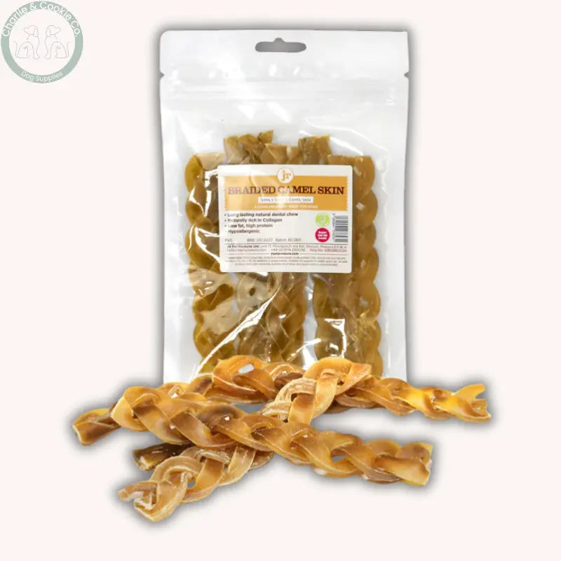 JR Pet Products Braided Camel Skin Dog Chews pack of 5