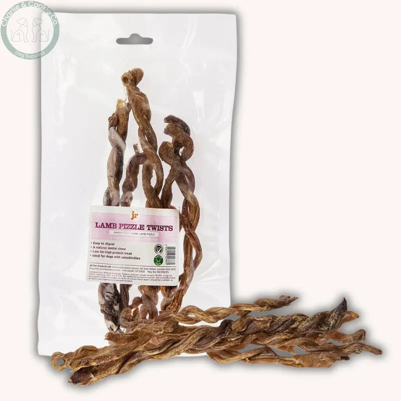JR Pet Products Lamb Pizzle Twists 100g natural dog chews