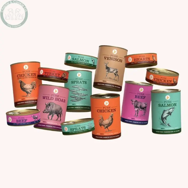 JR Pet Products Meat and Fish Toppers for dogs and cats in 80g or 400g cans
