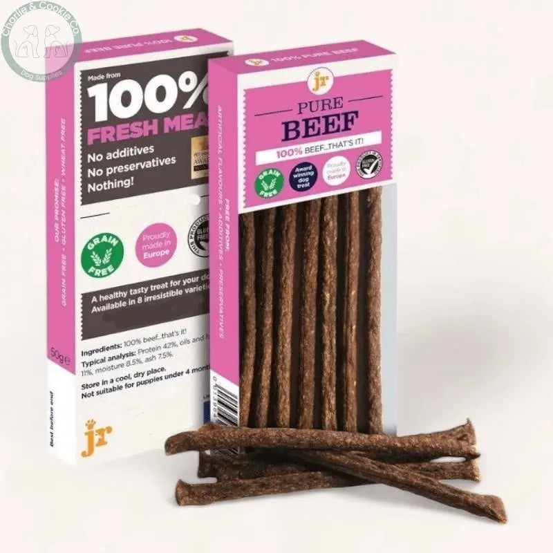 JR Pet Products Pure Meat Sticks 50g - 12 Protein Options - High-Protein, Hypoallergenic Dog Treat - Charlie & Cookie Co.