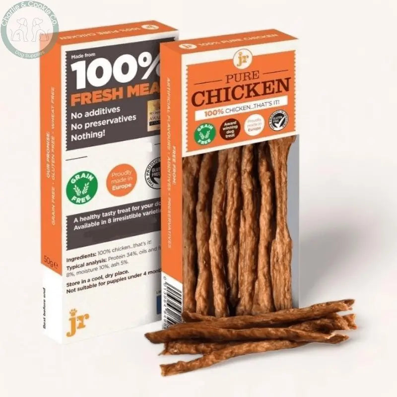 JR Pet Products Pure Meat Sticks 50g - 12 Protein Options - High-Protein, Hypoallergenic Dog Treat - Charlie & Cookie Co.