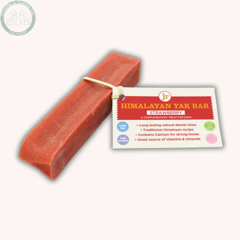 JR Pet Products Strawberry Himalayan Yak Bar | Long-Lasting Natural Dog Chew The K2 Yak Chew
