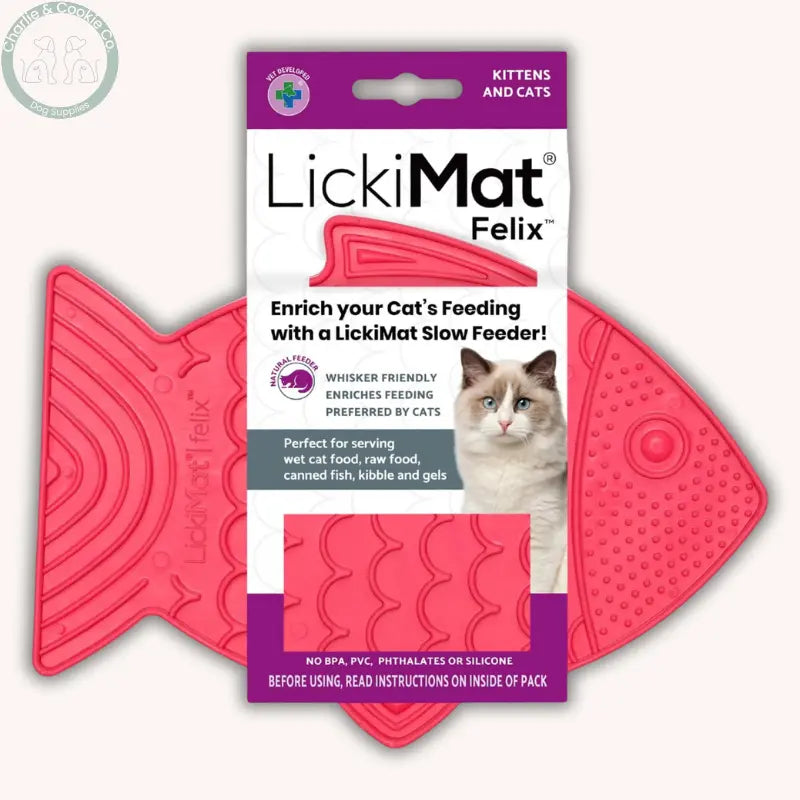 LickiMat Felix & Casper | Enrichment Slow Feeder Mats for Cats – Whisker-Friendly Design LickiMat