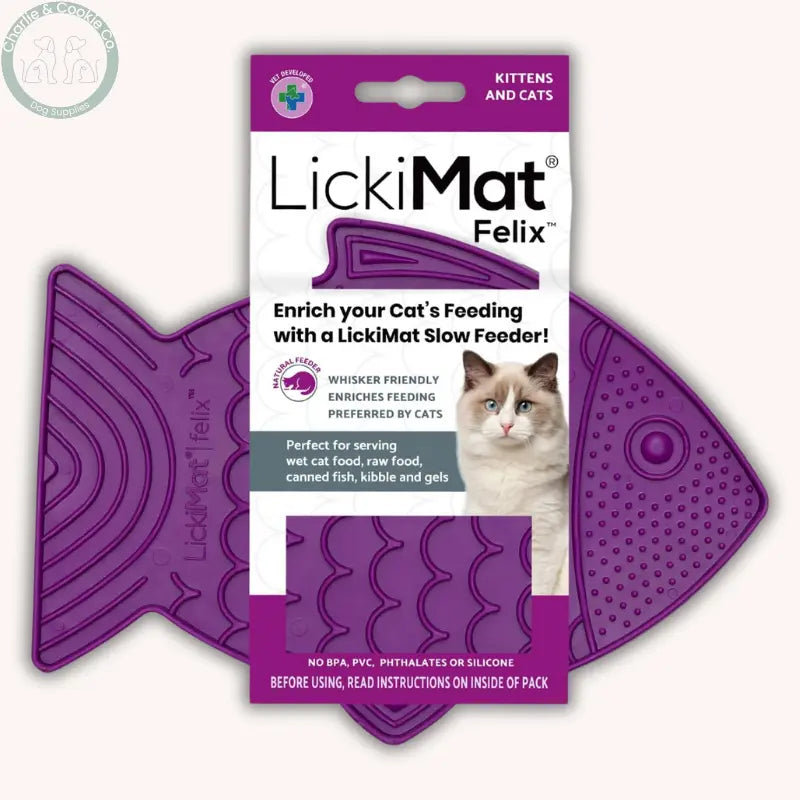 LickiMat Felix & Casper | Enrichment Slow Feeder Mats for Cats – Whisker-Friendly Design LickiMat