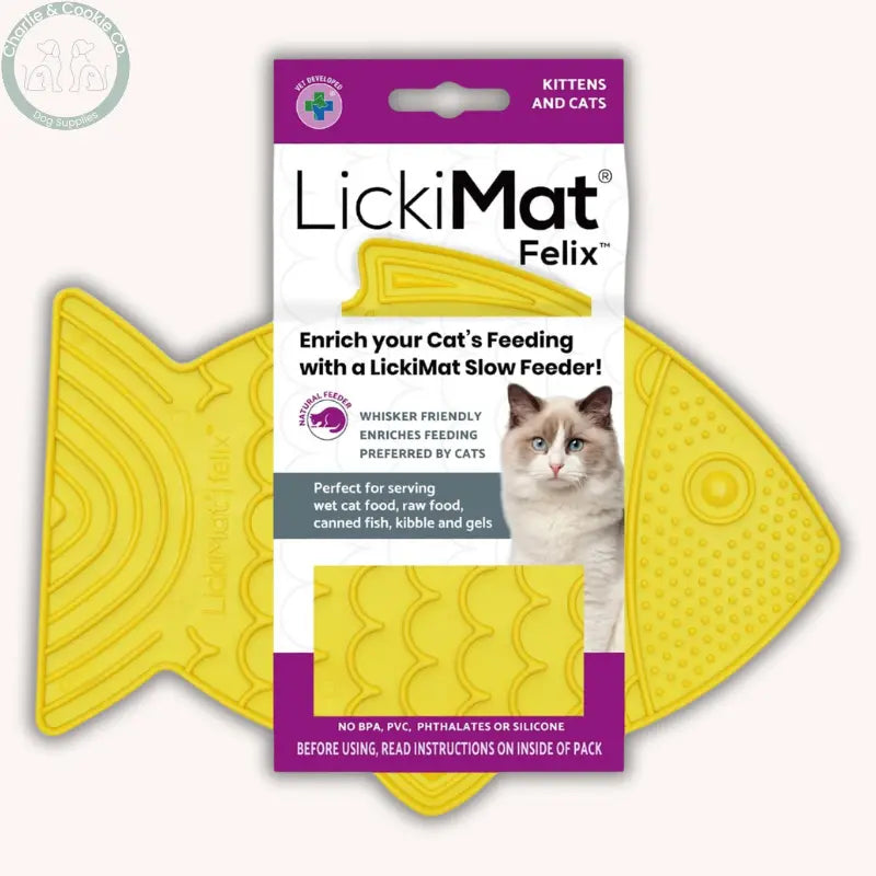 LickiMat Felix & Casper | Enrichment Slow Feeder Mats for Cats – Whisker-Friendly Design LickiMat
