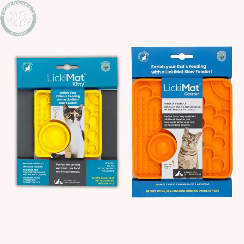 LickiMat Kitty & Catster | Enrichment Slow Feeders for Cats – 2 Designs LickiMat