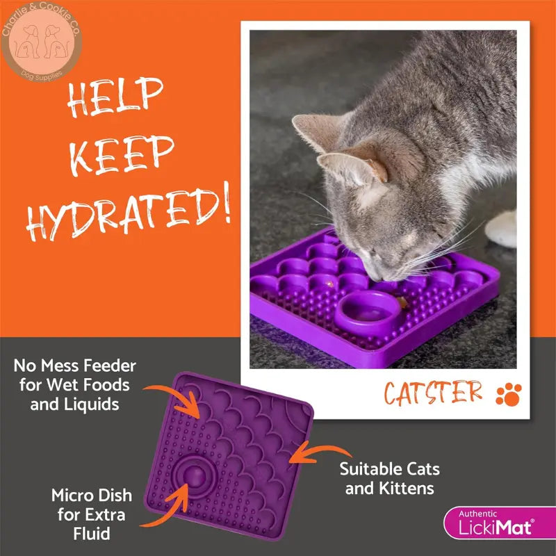 LickiMat Kitty & Catster | Enrichment Slow Feeders for Cats – 2 Designs LickiMat