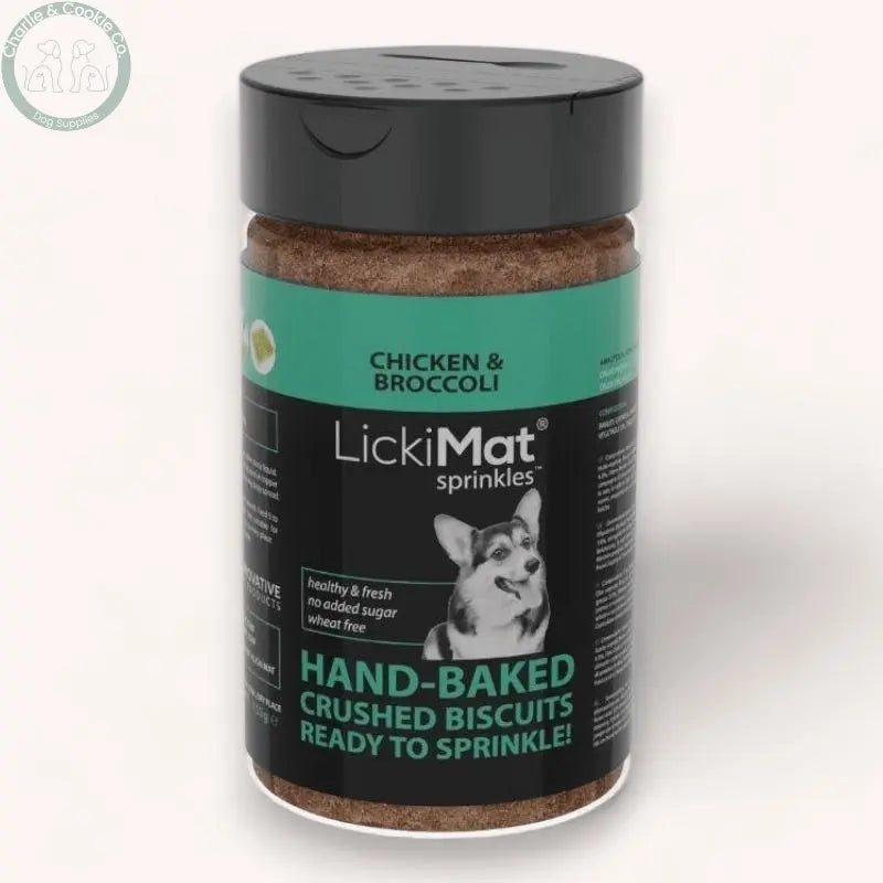 LickiMat Sprinkles Handbaked Crushed Biscuits 150g - 4 Flavour Options - Wheat-Free & Low Calorie - Charlie & Cookie Co.