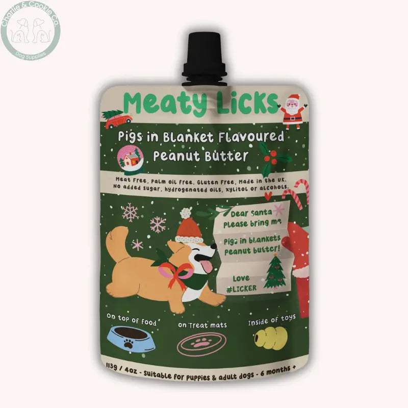 Meaty Licks Flavoured Peanut Butter for Dogs | Vegan Treat Pouches Apex Pet Products
