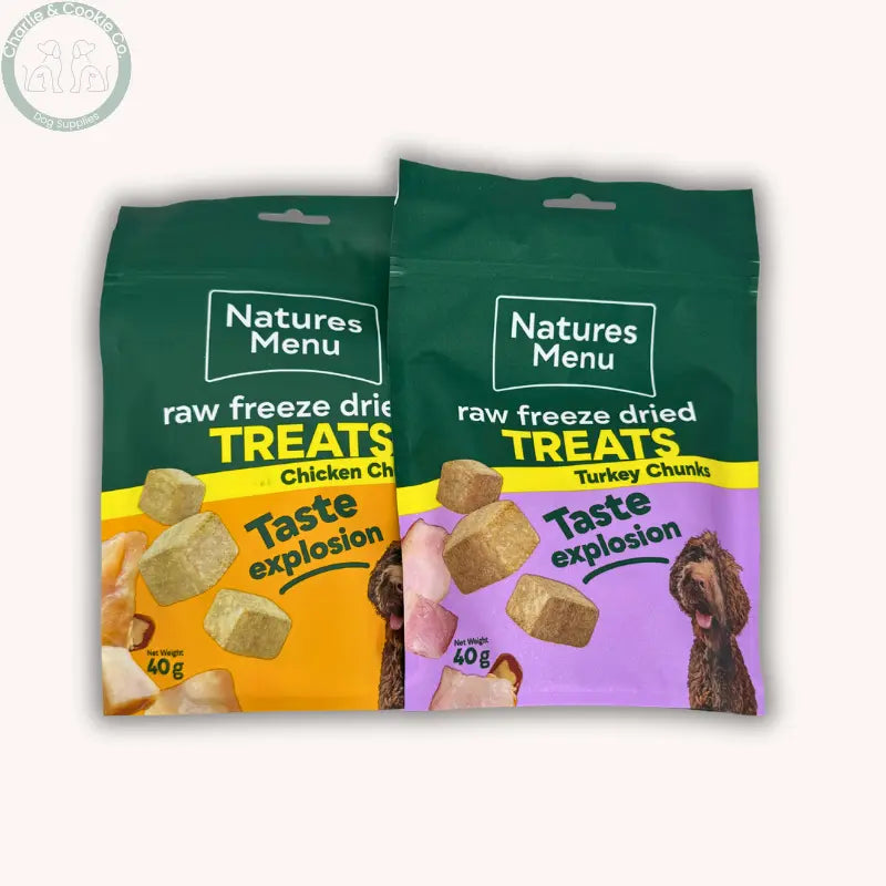 Natures Menu Freeze-Dried Chunks 40g | Raw-Inspired Dog Treats (Chicken or Turkey)