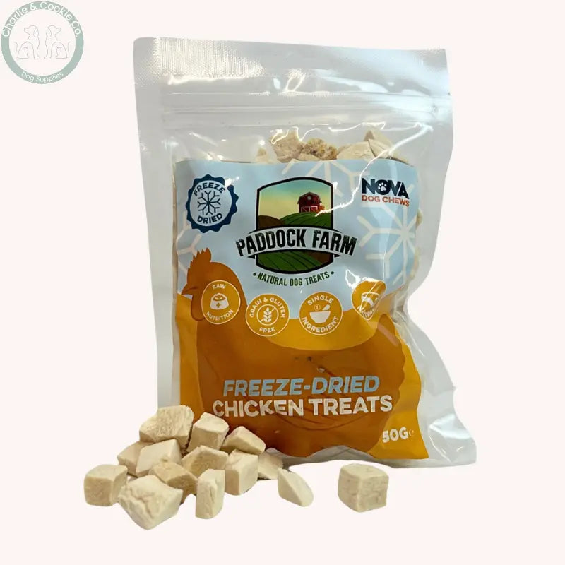 Paddock Farm Freeze-Dried Dog Treats 50g in Beef, Chicken or Duck