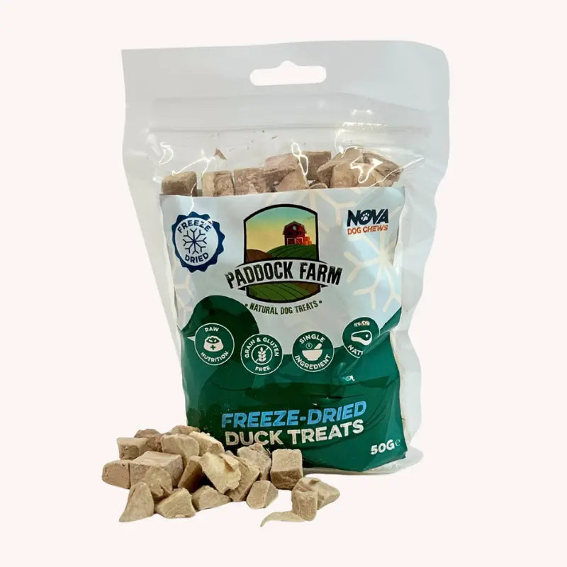 Paddock Farm Freeze-Dried Dog Treats 50g in Beef, Chicken or Duck