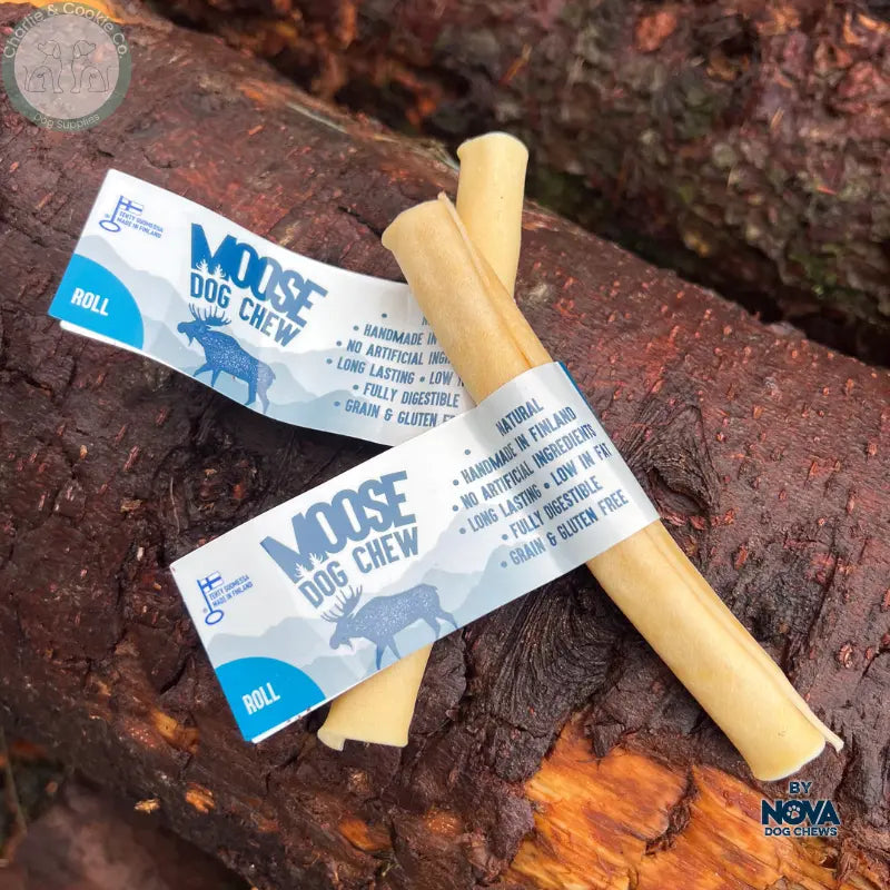 Rauh Nordic Moose Dog Chew natural moose hide small roll