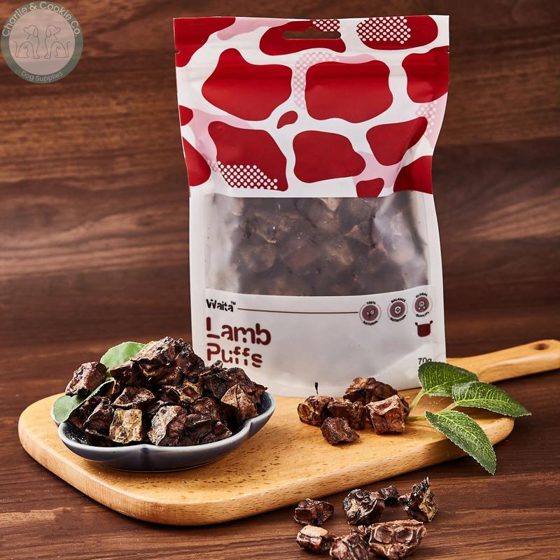 Waita Air-Dried Lamb Puffs 70g pouch with lamb puffs