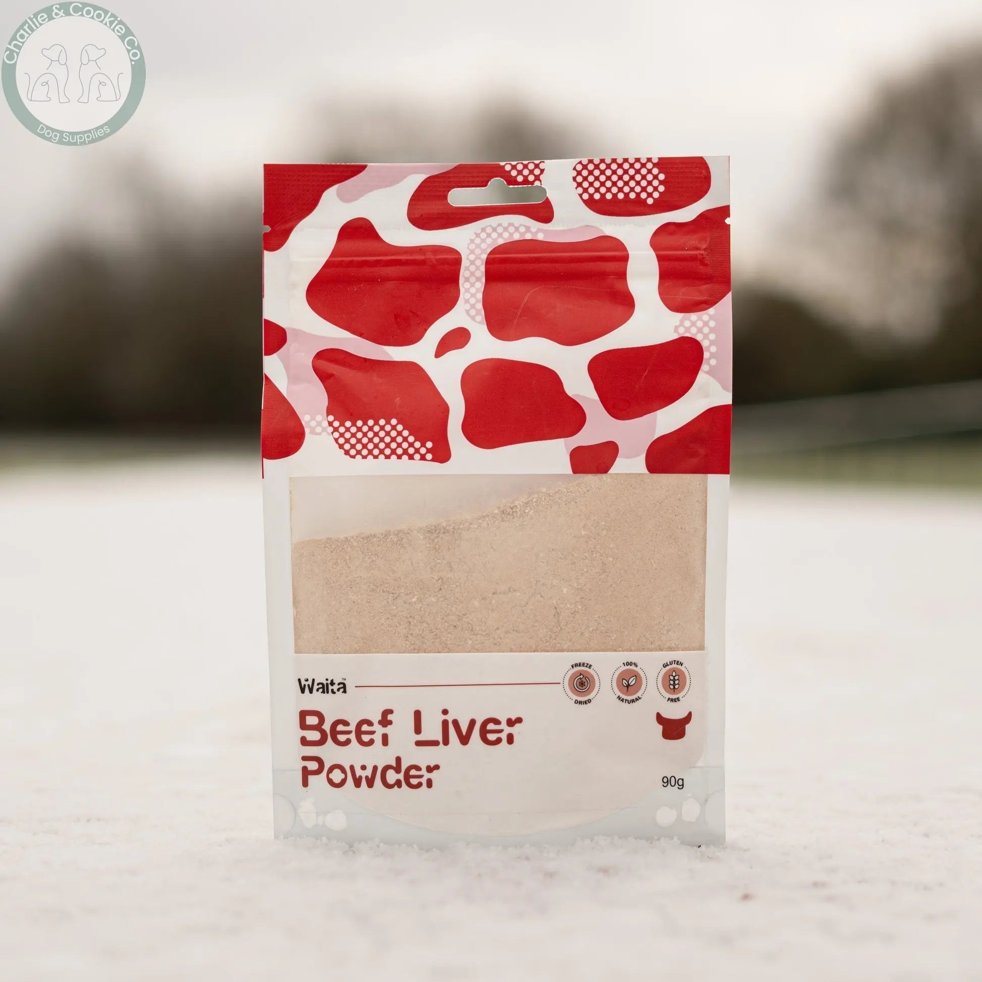 Waita Beef Liver Powder 90g pouch on neutral background