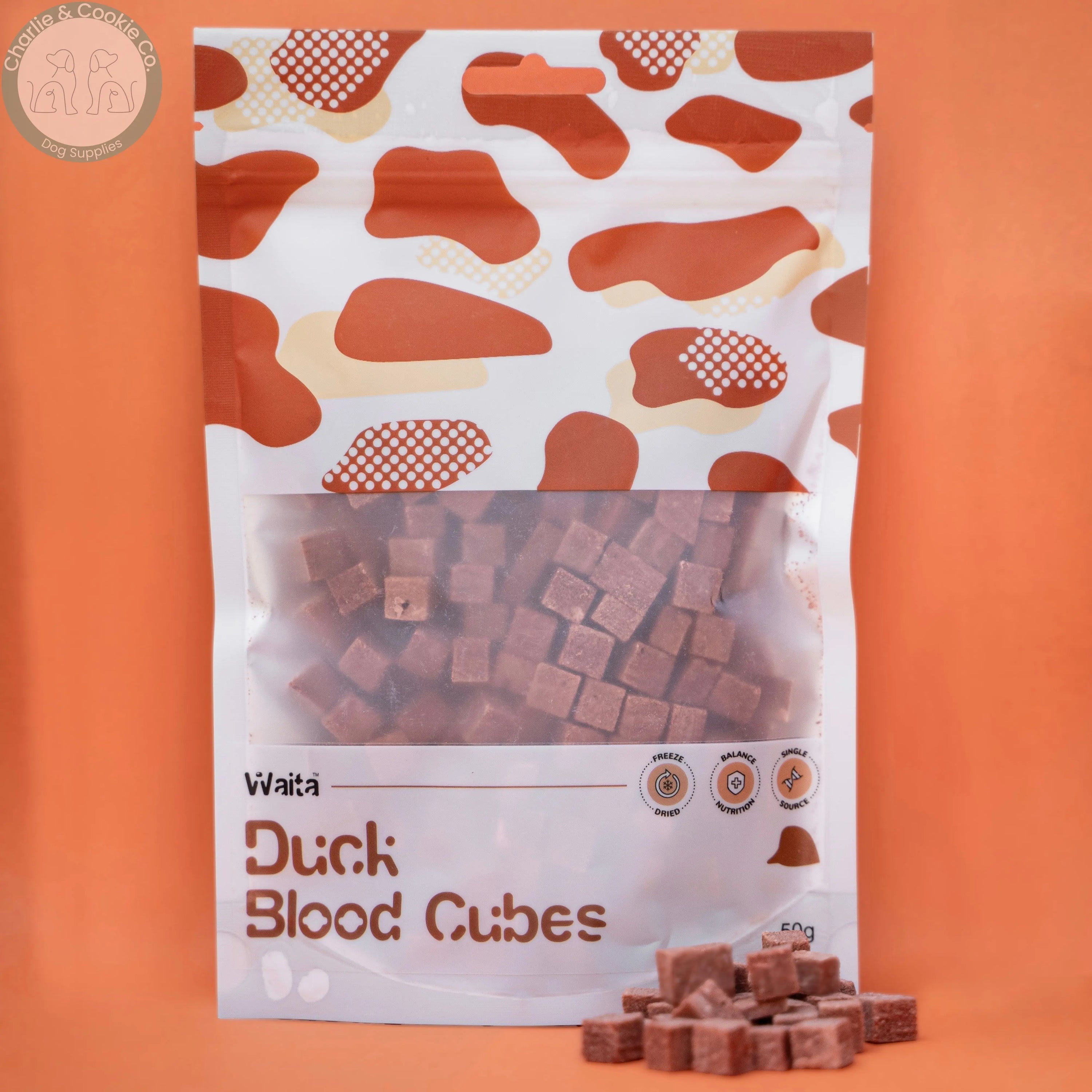 Waita Freeze-Dried Duck Blood Cubes 50g product photograph
