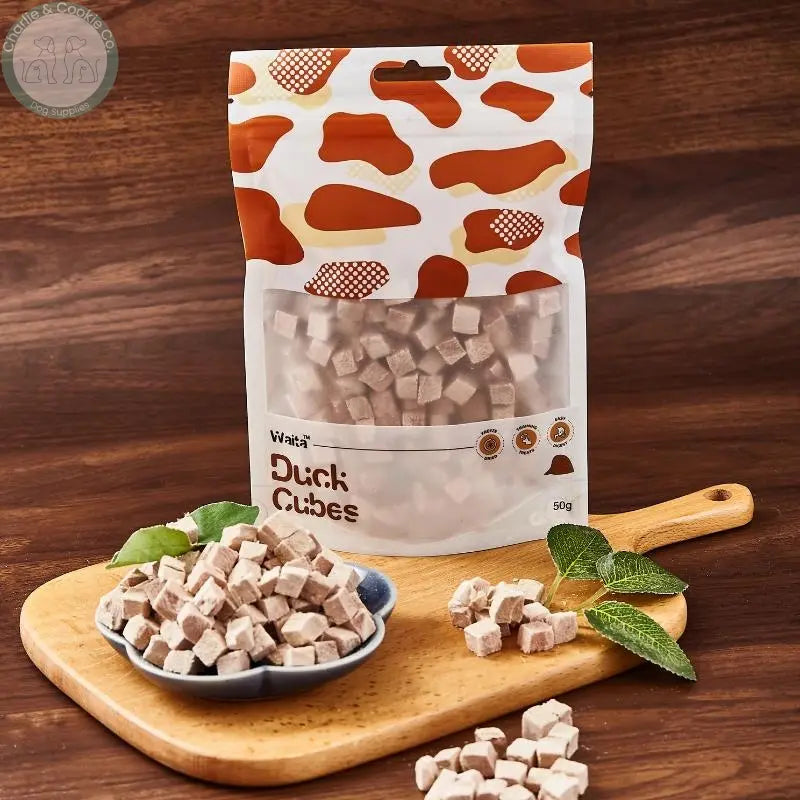Waita Freeze-Dried Duck Cubes dog and cat treats, 50g or 500g