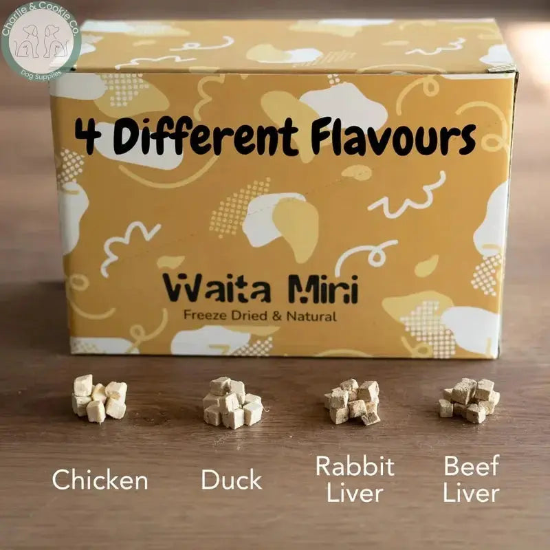 Waita Mini four flavour cube guide for Chicken Duck Rabbit Liver and Beef Liver