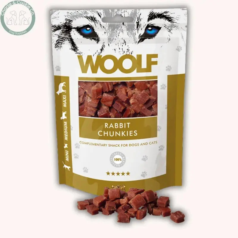 Woolf Chunkies 100g | Soft-Bite Natural Dog & Cat Treats in Salmon, Chicken, Duck or Rabbit Woolf