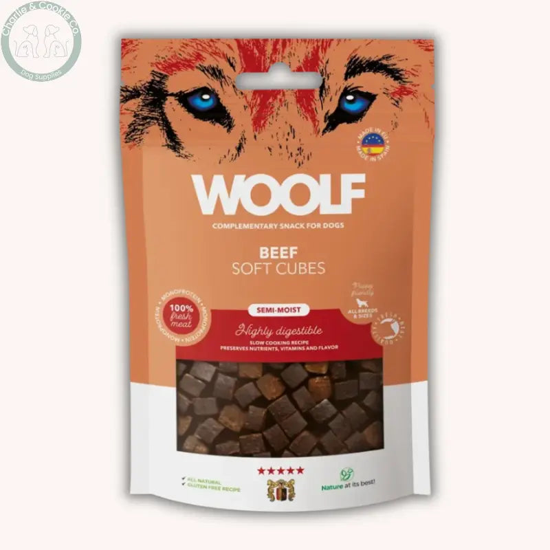 Woolf Soft Cubes 100g | Semi-Moist Natural Dog Treats – Fish Beef, Goat or Deer Woolf