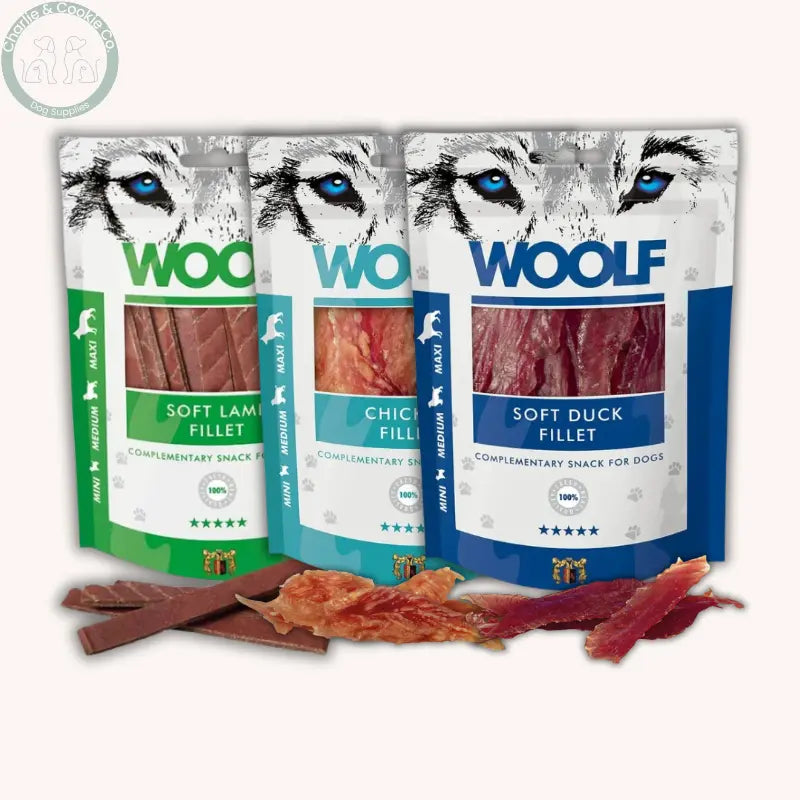Woolf Fillet 100g soft dog treats in Lamb, Chicken or Duck