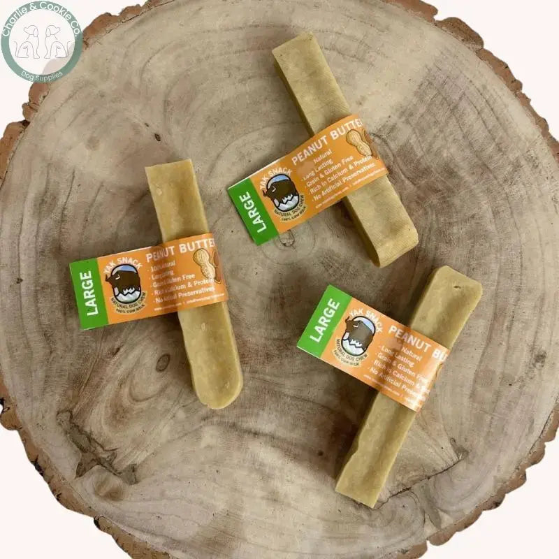 Yak Snack Peanut Butter Cow Milk Dog Chew in Medium or Large