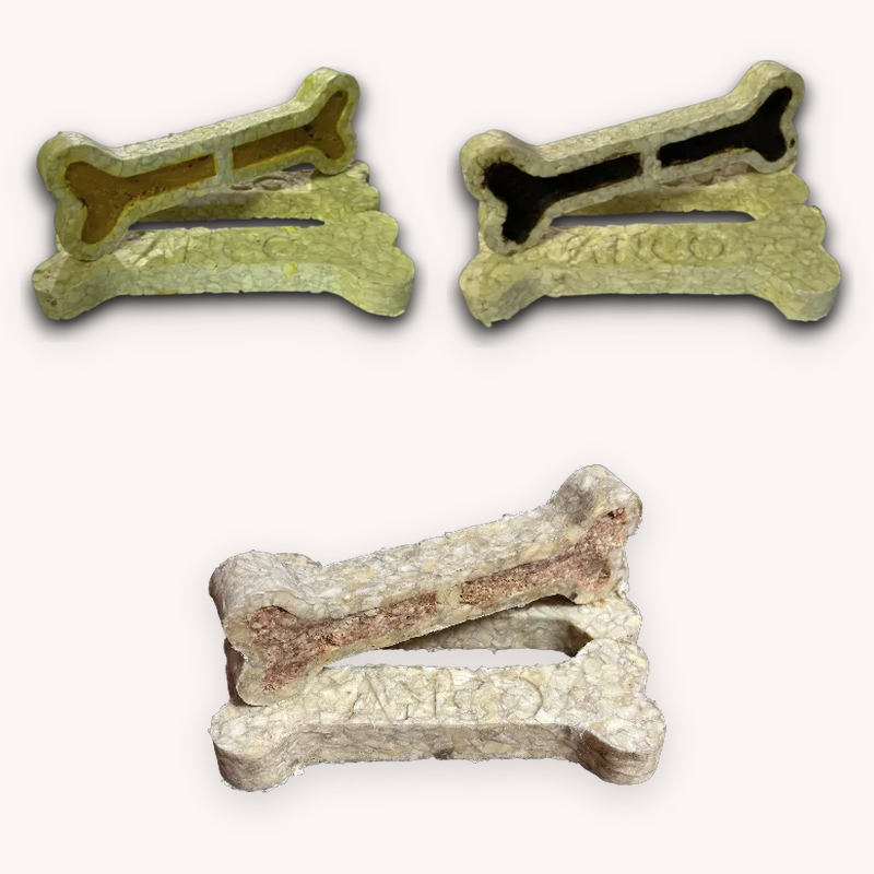Anco Crunchy Collagen Bones in chicken, liver and peanut butter flavours