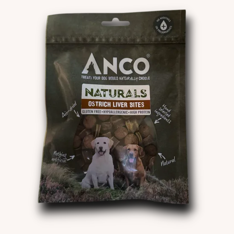 Anco Naturals Ostrich Liver Bites 100g bag
