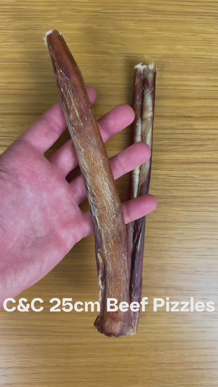 C&C Bulls Pizzle 5pk - 12cm or 25cm | Long-Lasting Natural Dental Stick Chews for Dogs