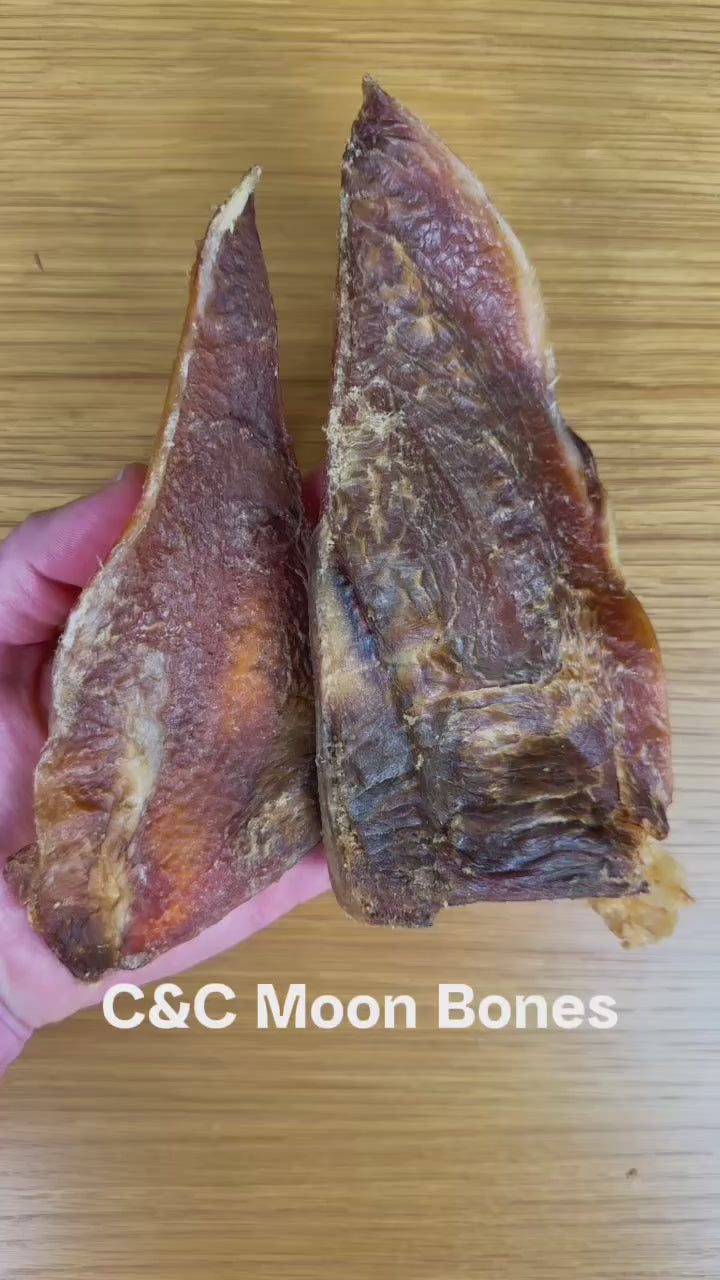 C&C Beef Moon Bones | Air-Dried Cartilage for Joint Health & Dental Care Natural Dog Treat