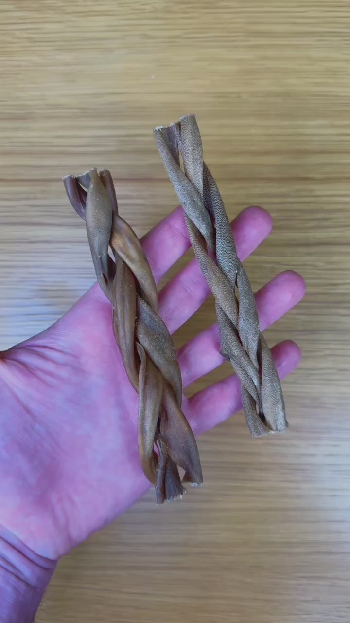 C&C Braided Lamb Skin ~15cm | Hypoallergenic, High Protein Natural Dog Chews