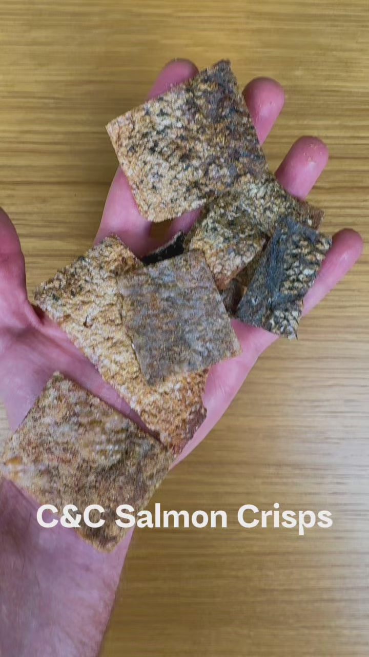C&C Scottish Salmon Skin Crisps | Crunchy Natural Dog Treat for Shiny Coat & Joint Health