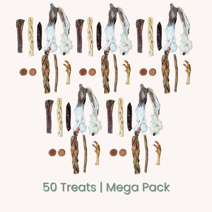 C&amp;C Natural Dog Treat Variety Pack | 10–50 Hand-Picked Natural Chews &amp; Treats