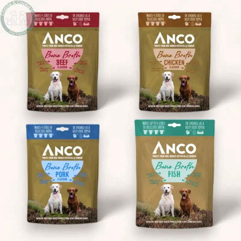 Anco Bone Broth Powder 120g - 4 Protein Options - Grain-Free Dog Supplement - Charlie &amp; Cookie Co.