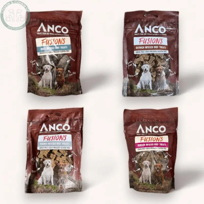 Anco Fusions Treats 100g - 4 Flavour Options - High-Meat, Grain-Free Dog Treats - Charlie &amp; Cookie Co.