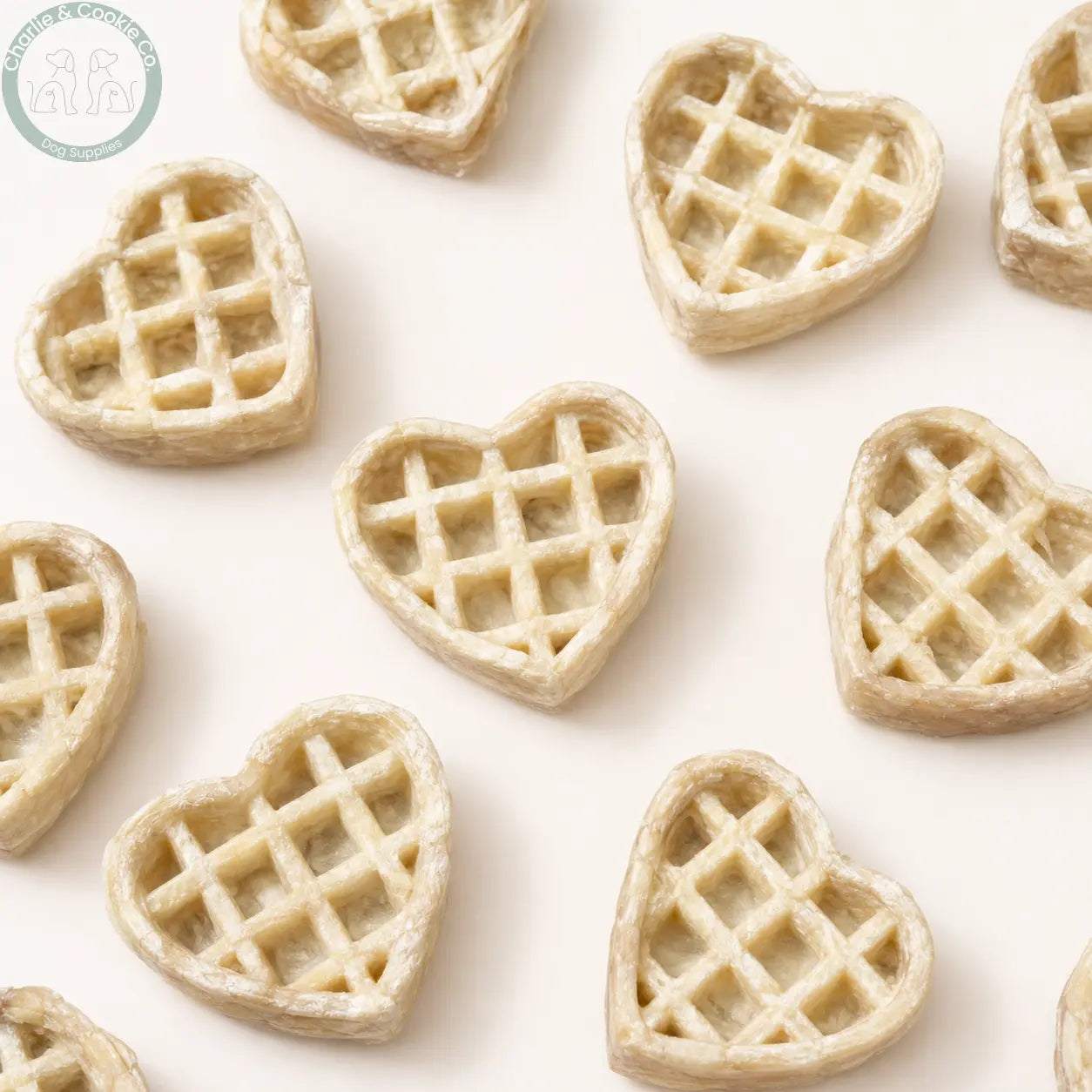 Anco Buffalo Collagen Treats heart-shaped chew flat lay