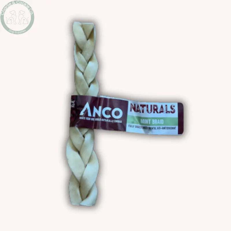 Anco Naturals Mint Braid | Natural Beef Dog Chew with Added Mint Anco