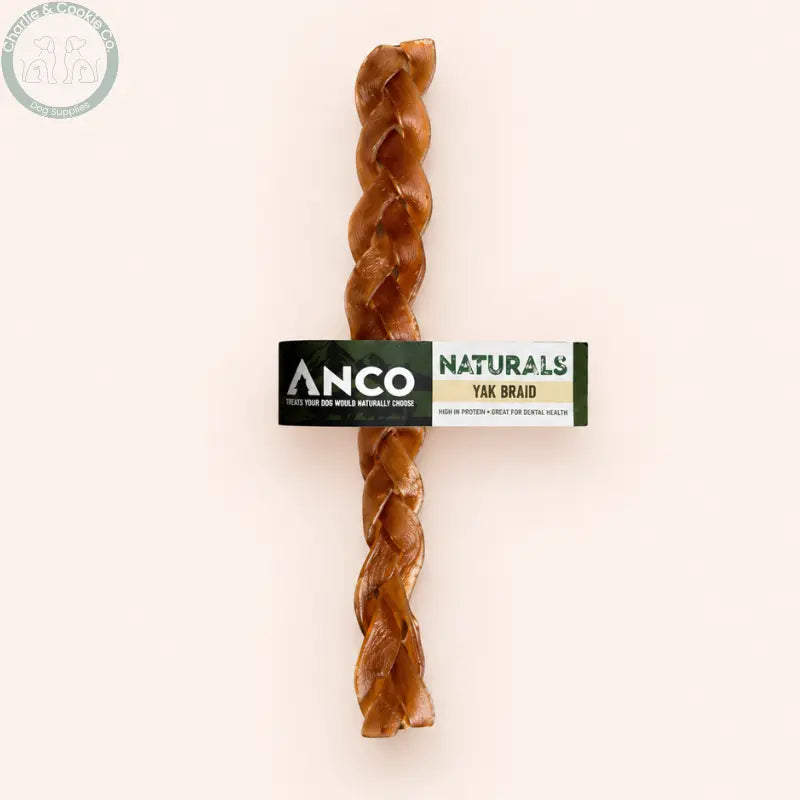 Anco Naturals Yak Skin Rolls &amp; Braids | Natural Dog Chews (Medium &amp; Large)