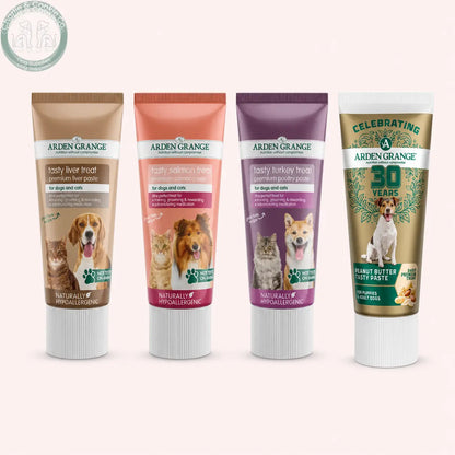 Arden Grange Tasty Treat Paste 75g in Liver, Salmon, Turkey and Peanut Butter flavours