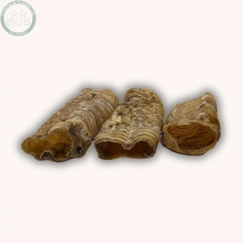 C&amp;C Beef Trachea Chews 3pk (10-12cm or ~35cm) | Natural Dental Health Support for Dogs Charlie &amp; Cookie Co.