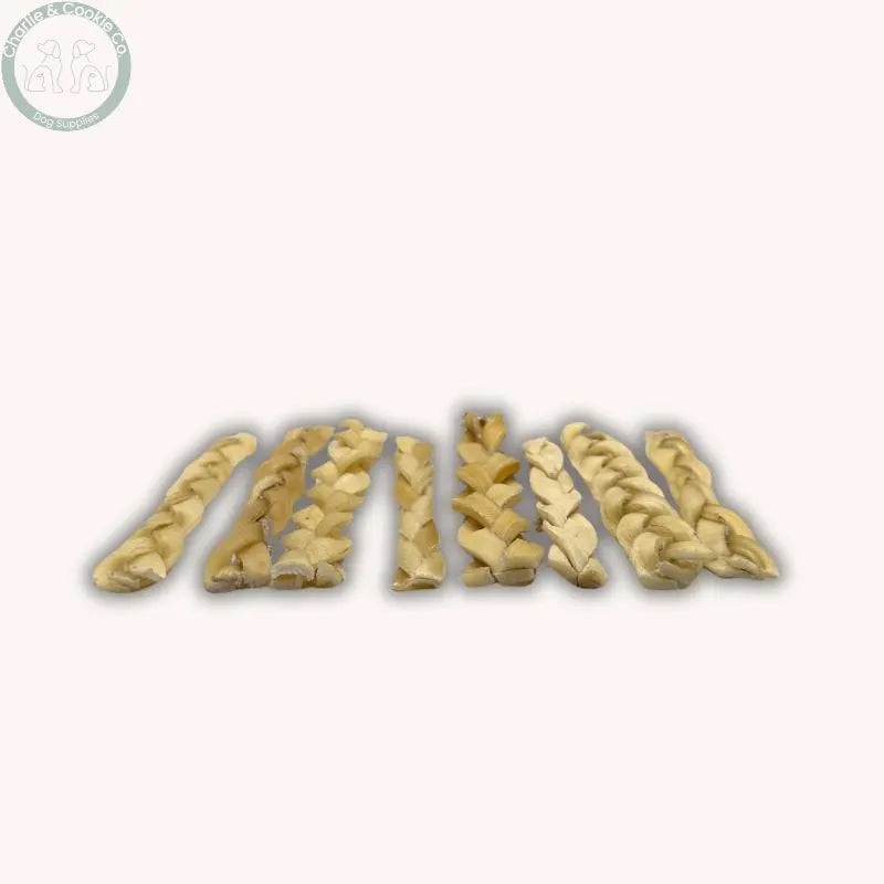 C&amp;C Braided Beef Skin Dog Chews 100g, approx. 13-15cm
