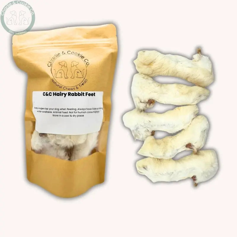 C&amp;C Hairy Rabbit Feet | Hypoallergenic Natural Chew for Dogs Charlie &amp; Cookie Co.